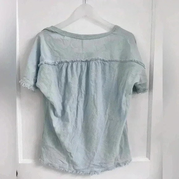 Skin Worldwide Blue Top with Frayed edges - Picture 2 of 4
